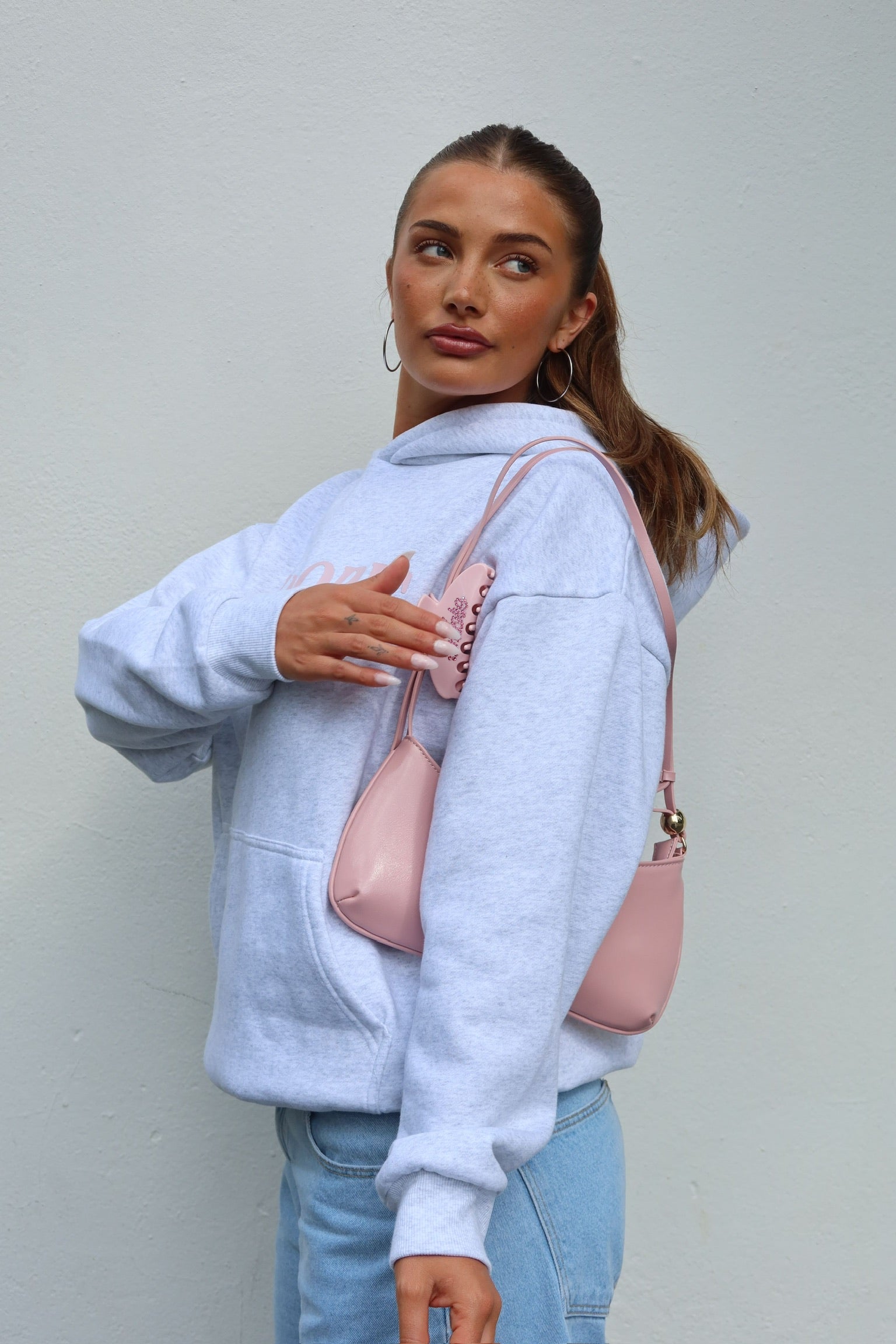 Boxy Oversized Hoodie - Flower