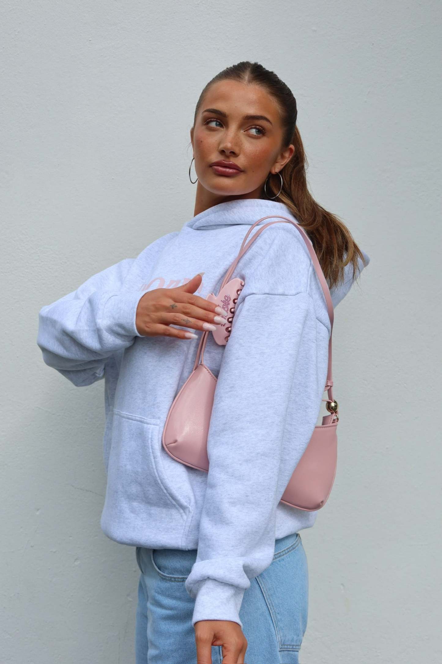 Boxy Oversized Hoodie - Flower