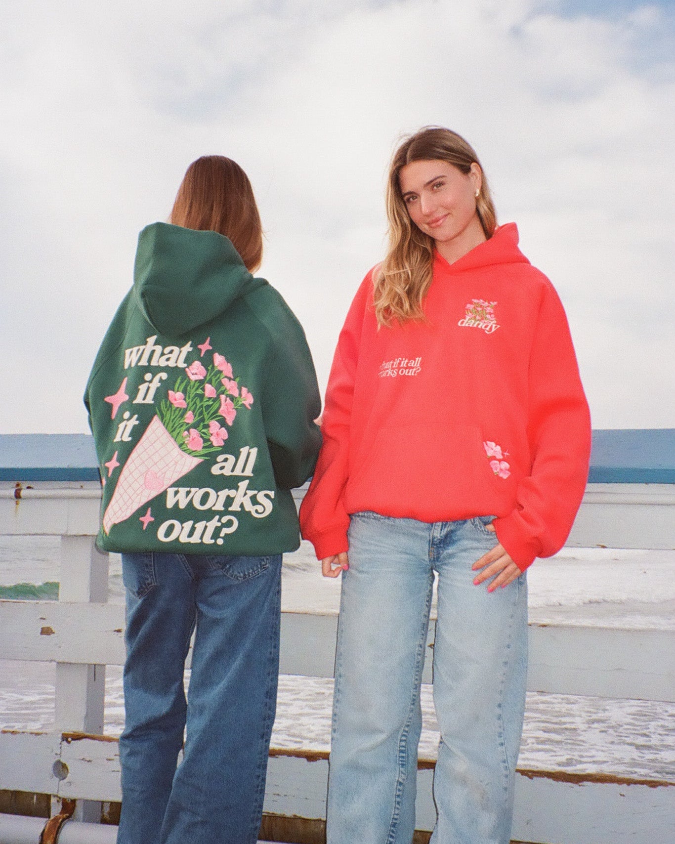 "What If" Oversized Lux Hoodie in Red