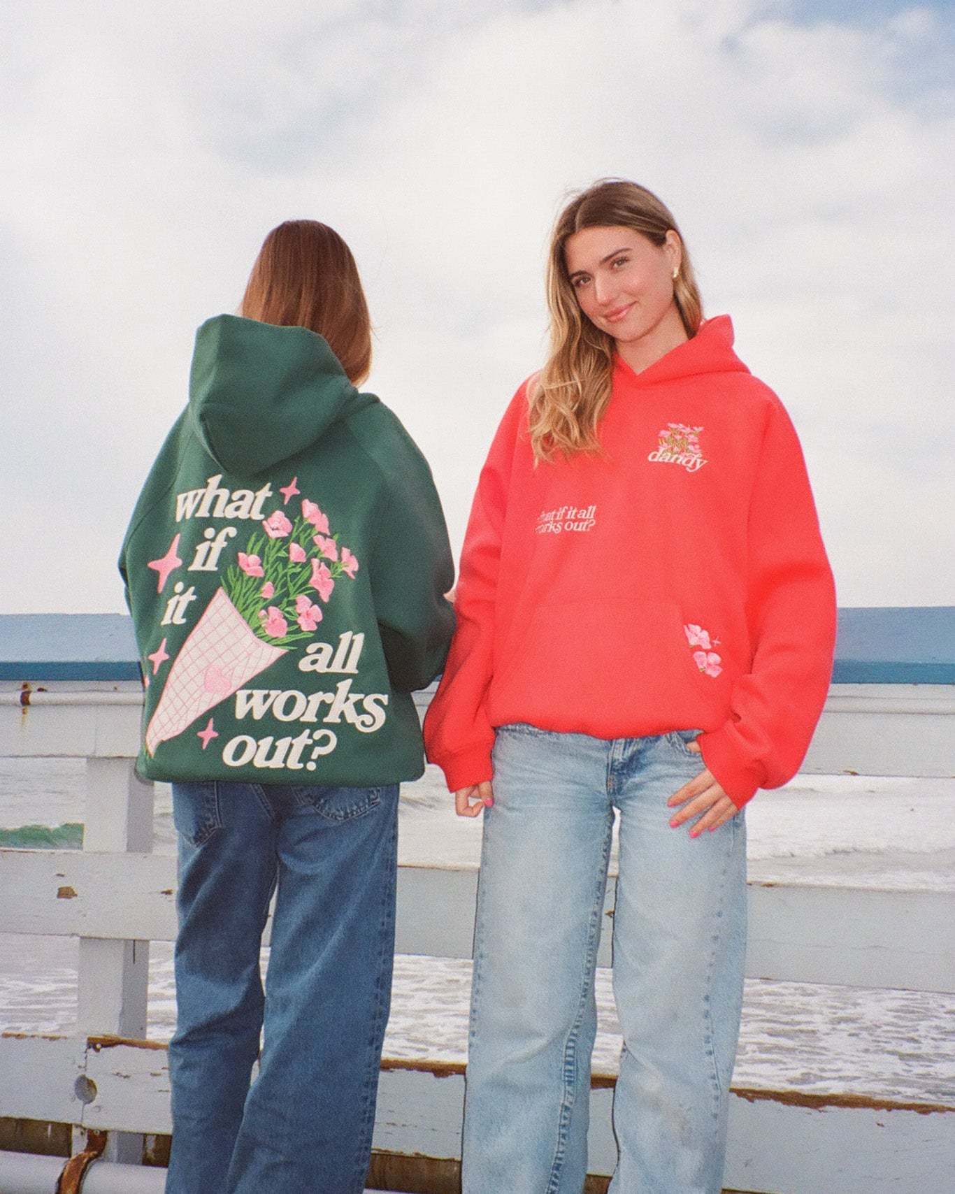 "What If" Oversized Lux Hoodie in Red