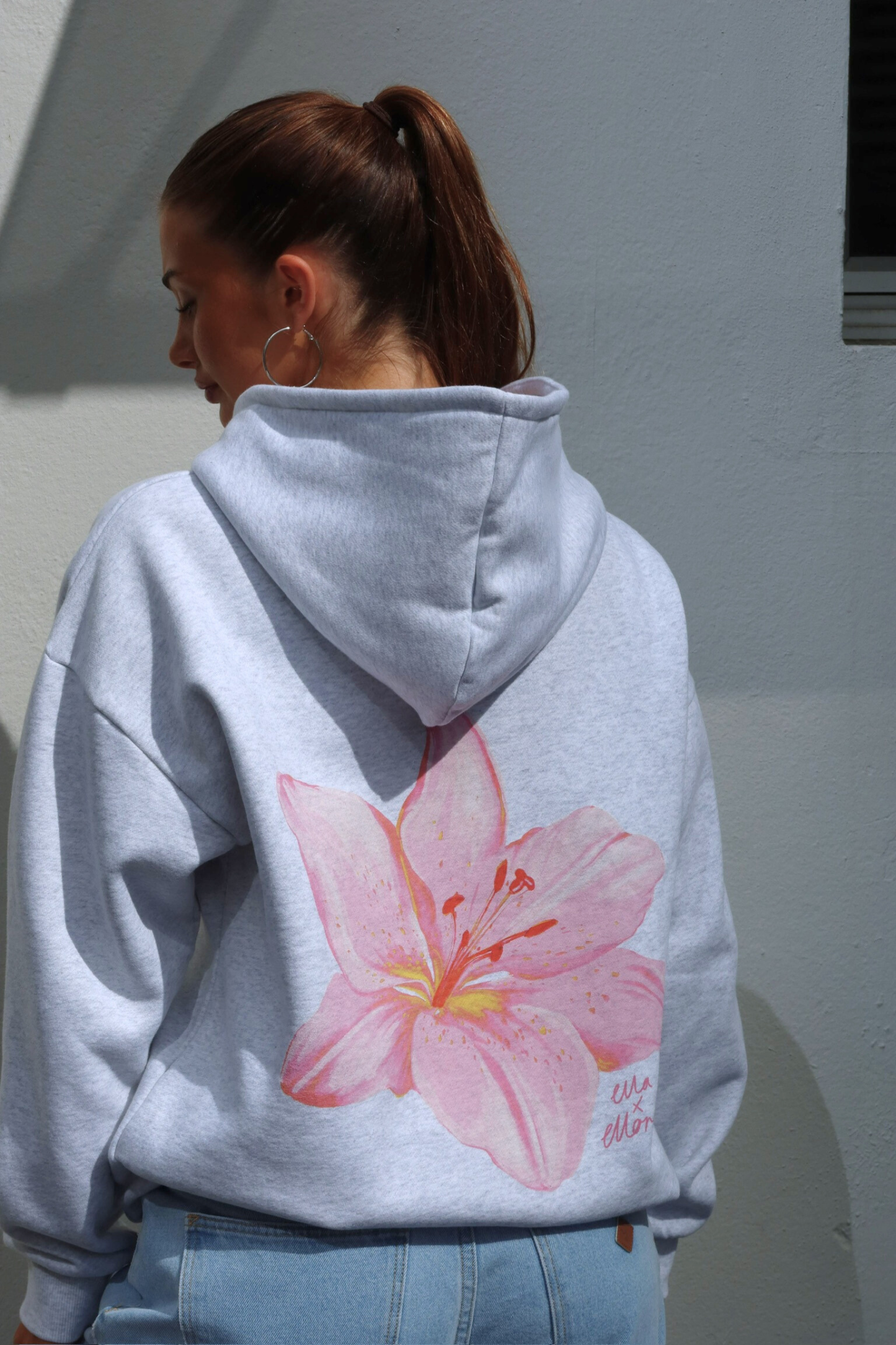 Boxy Oversized Hoodie - Flower