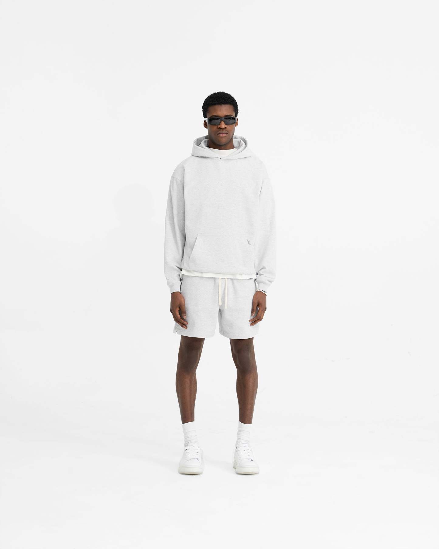 Initial Oversized Hoodie - Ice Grey Marl