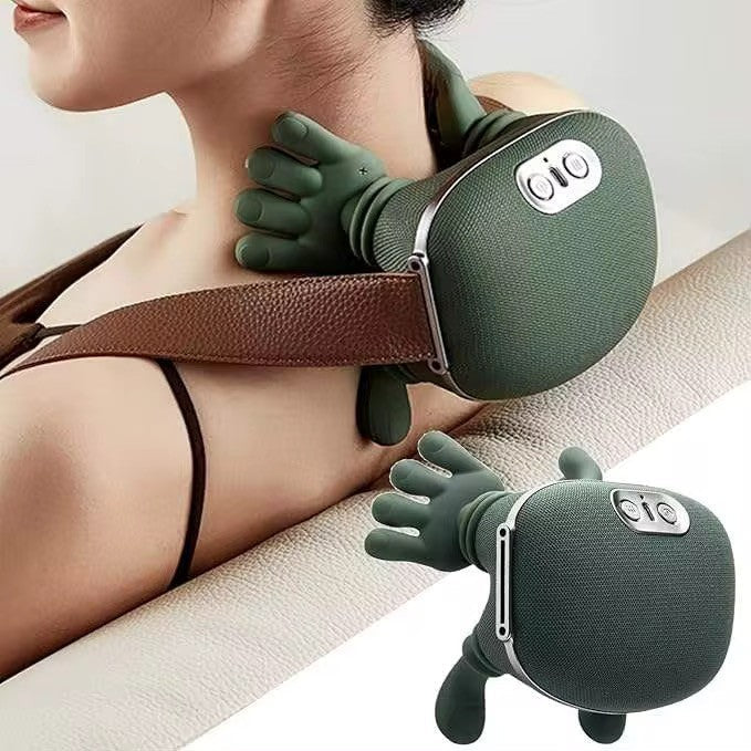 Aparat de Masaj Cervical Multifuncțional 4D Shiatsu, 3 Intensități, 2 Trepte de Căldură, Wireless, Autonomie 70 min