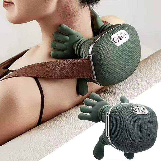 Aparat de Masaj Cervical Multifuncțional 4D Shiatsu, 3 Intensități, 2 Trepte de Căldură, Wireless, Autonomie 70 min