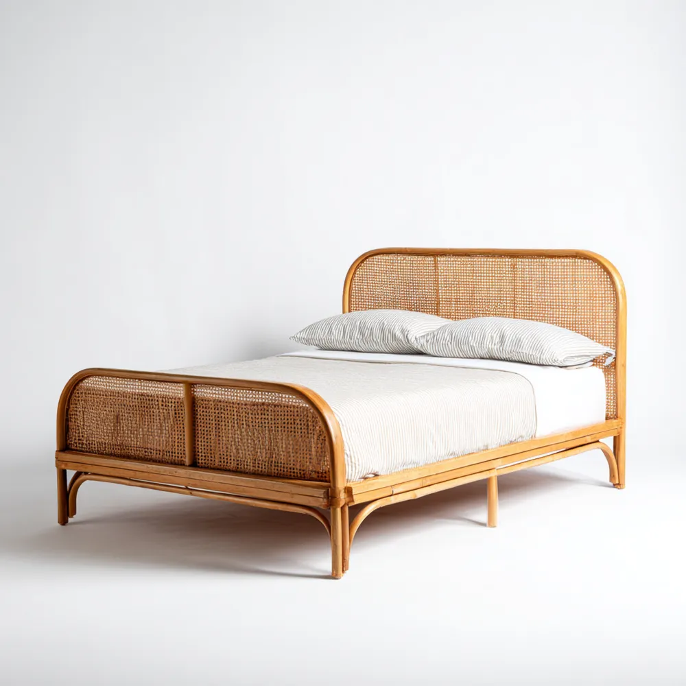 Rattanbett 160x200 cm - Natur