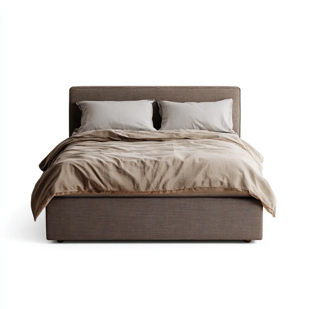 Polsterbett 180x200 cm - Leinen - Braun