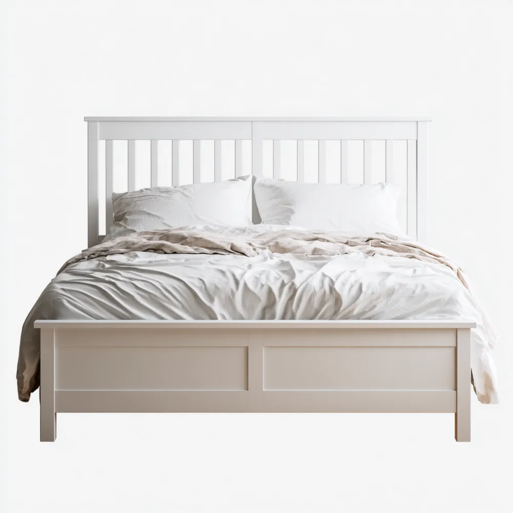 Doppelbett Holz 200x180 cm - Weiß