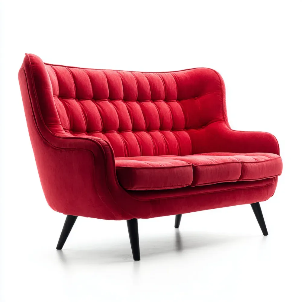 Samt Sofa 150x90x85 cm - Rot