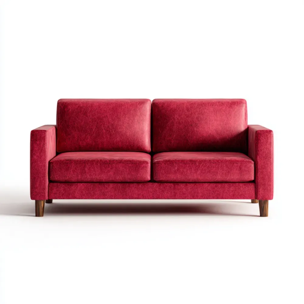 Ledersofa 2-Sitzer 180x85x75 cm Rot