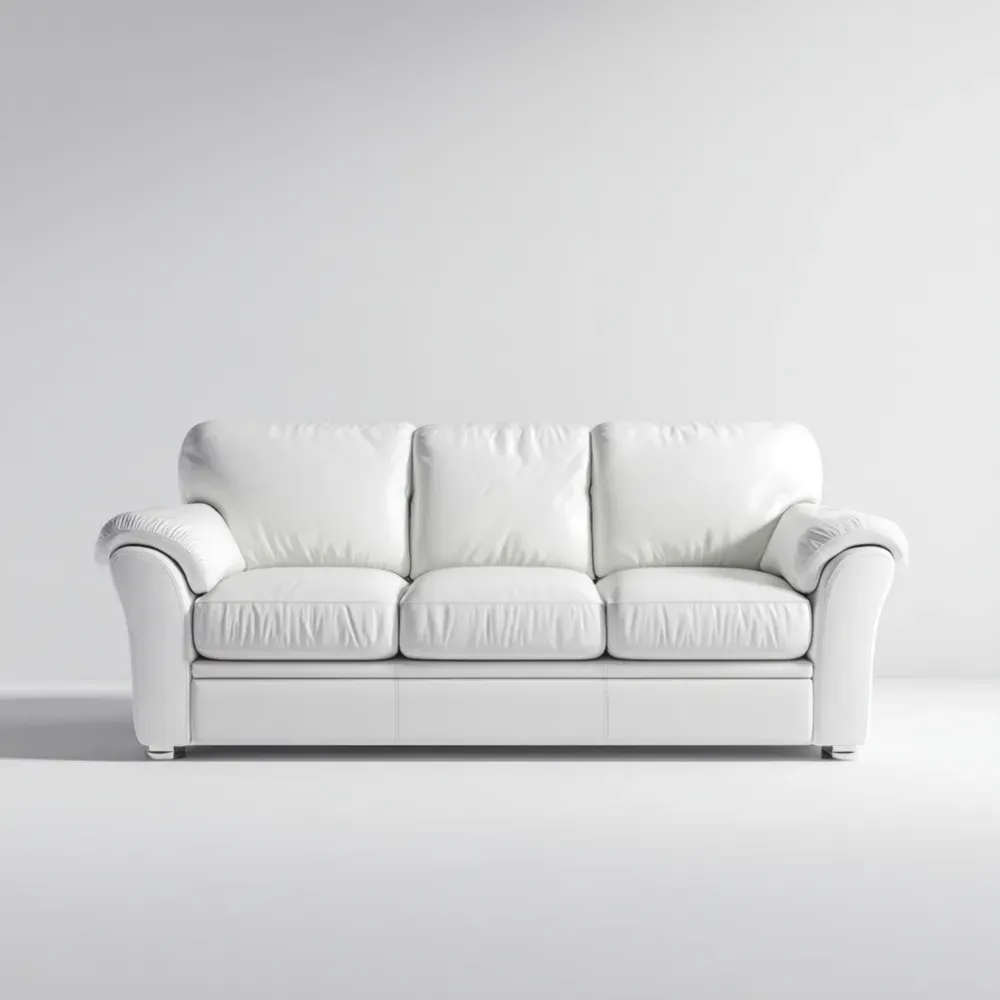 Ledersofa 3-Sitzer Weiß 210x95x85 cm