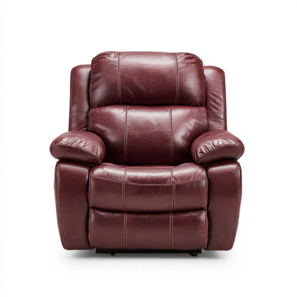 Ledersessel 105x85x90 cm – Dunkelrot