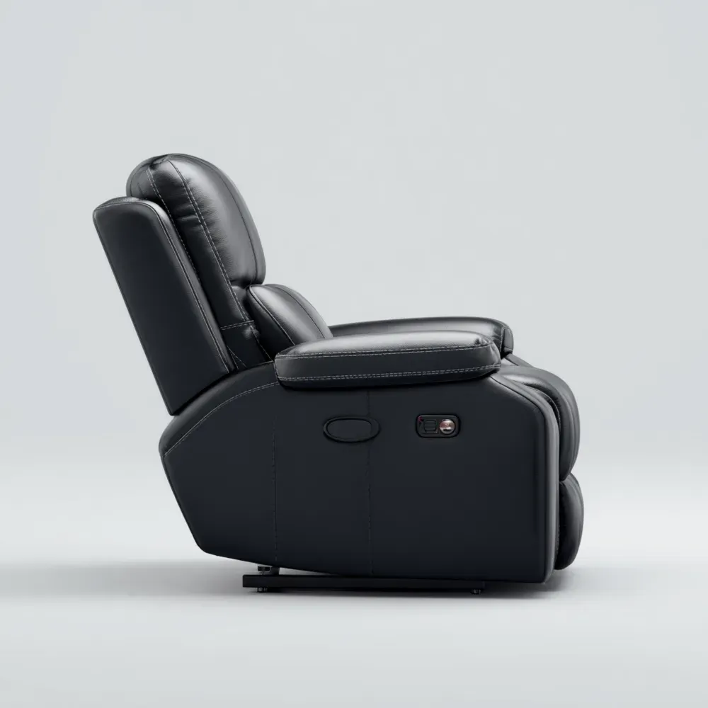 Relaxsessel Kunstleder Schwarz Verstellbar