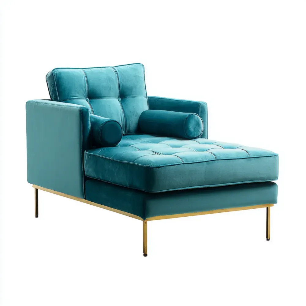 Lounge Sessel Samt 150x90x85 cm - Petrolblau