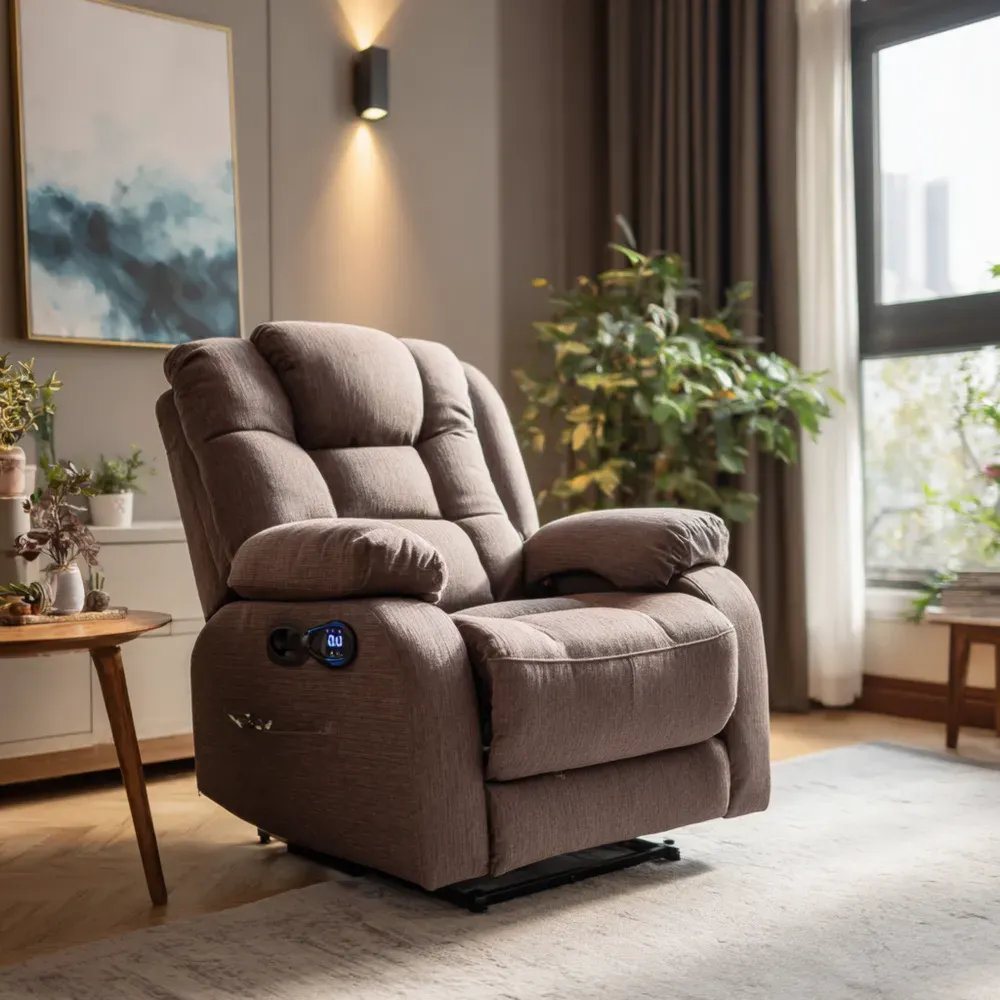 Relaxsessel Textil Braun Elektrisch Verstellbar