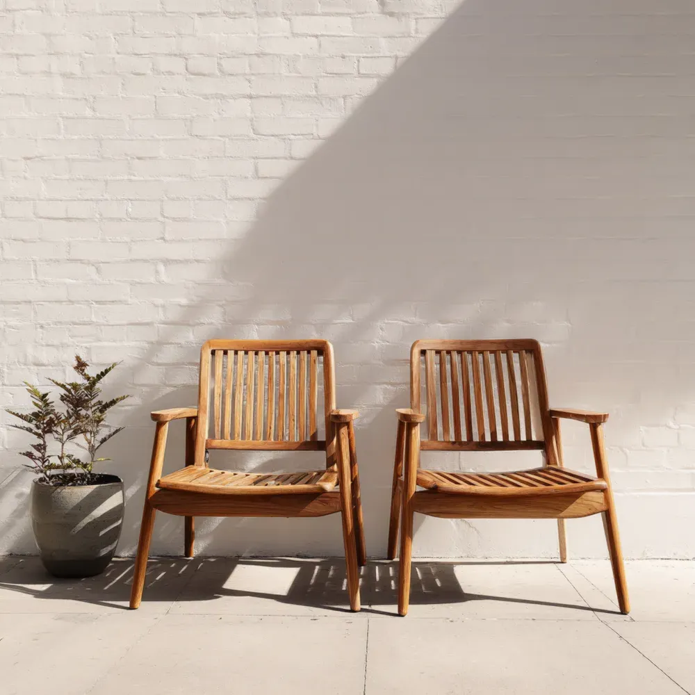 Outdoor Stuhlset Teak 60x70x80 cm