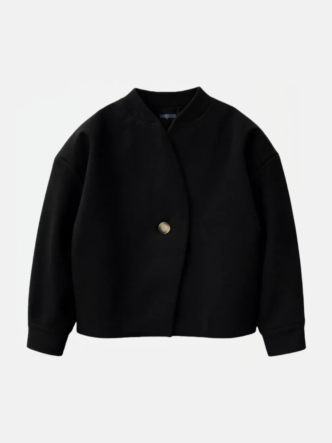 MINIMALIST WOOL COLLARLESS JACKET