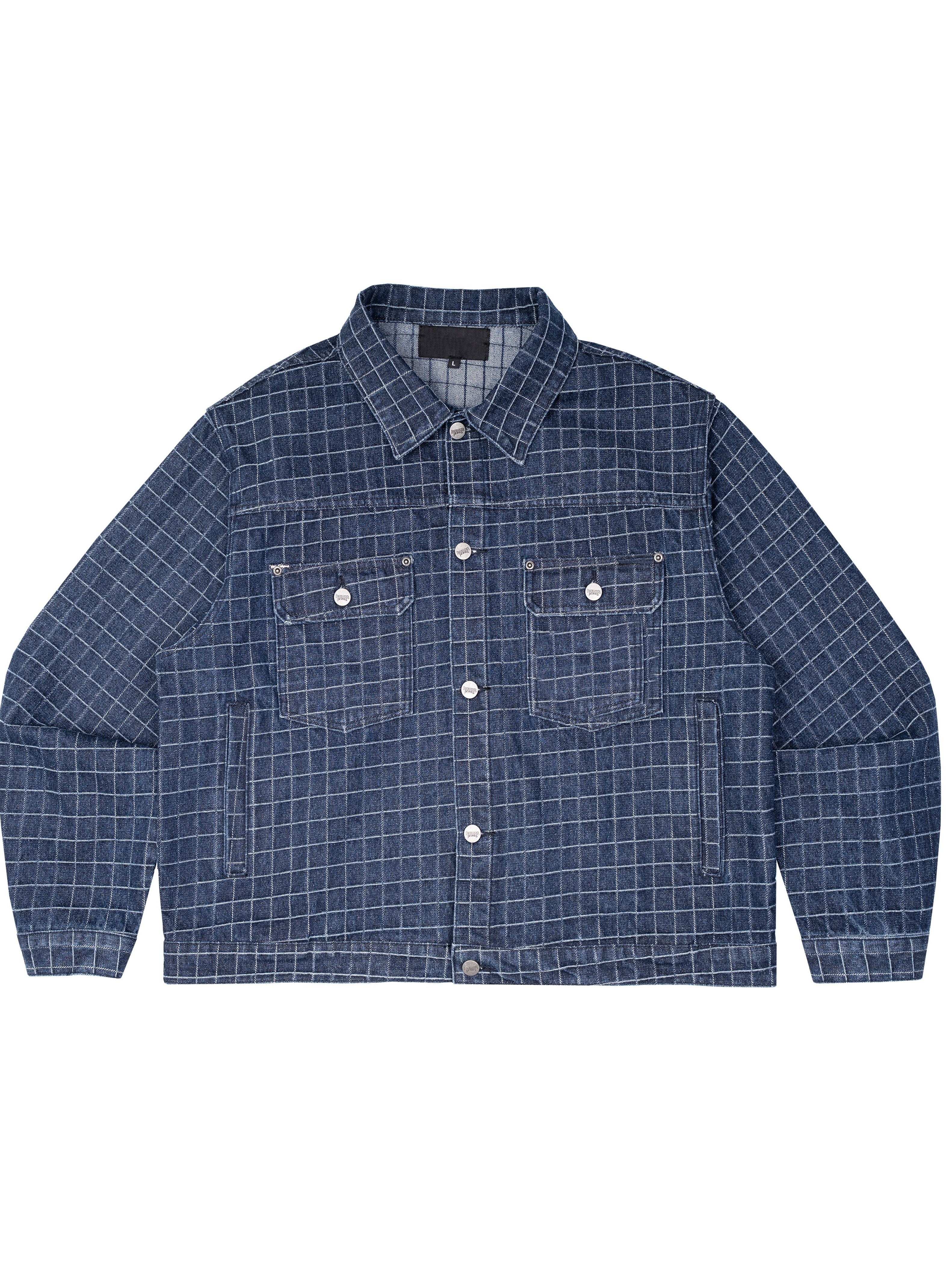 UNIQUE PLAID DENIM JACKET