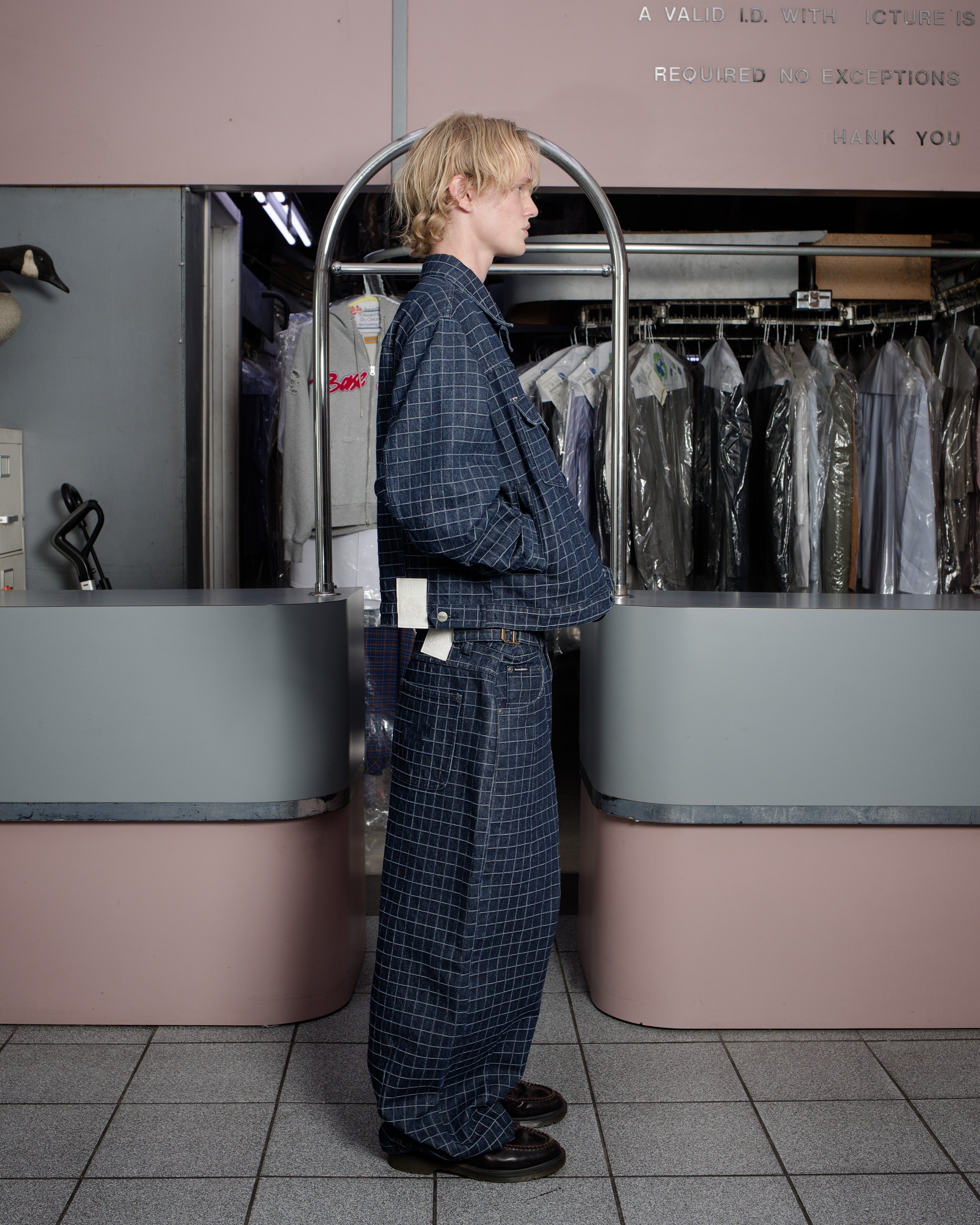 UNIQUE PLAID DENIM JACKET