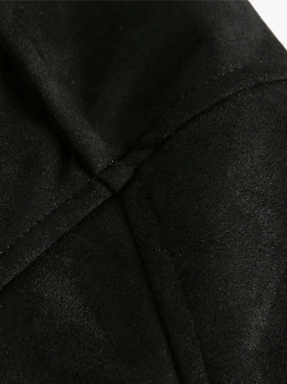 Suede Leopard-Trimmed Paneled Bomber Jacket