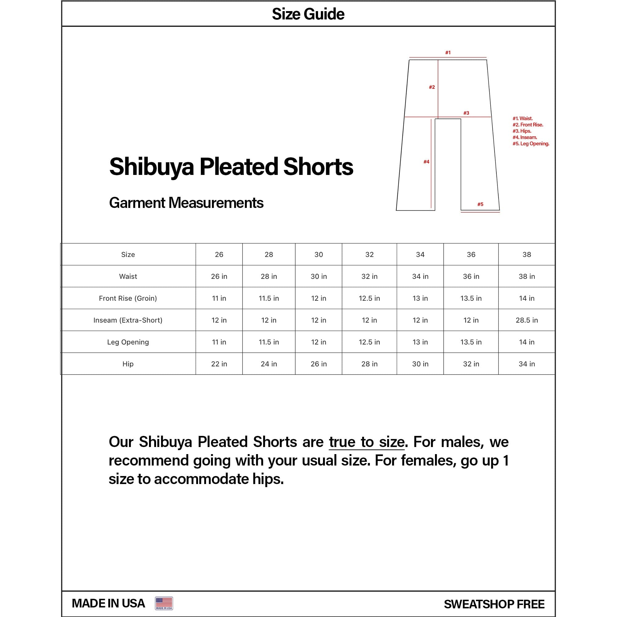 Shibuya Pleated Shorts | Baggy, Wide-Leg