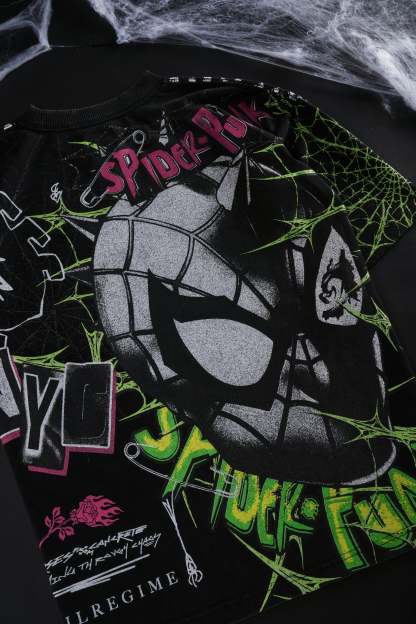 Circle Webs SBS 199X Oversized Tee in Vintage Black