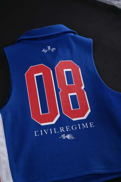 Vicious Varsity Jersey Tank in Collegiate Blue