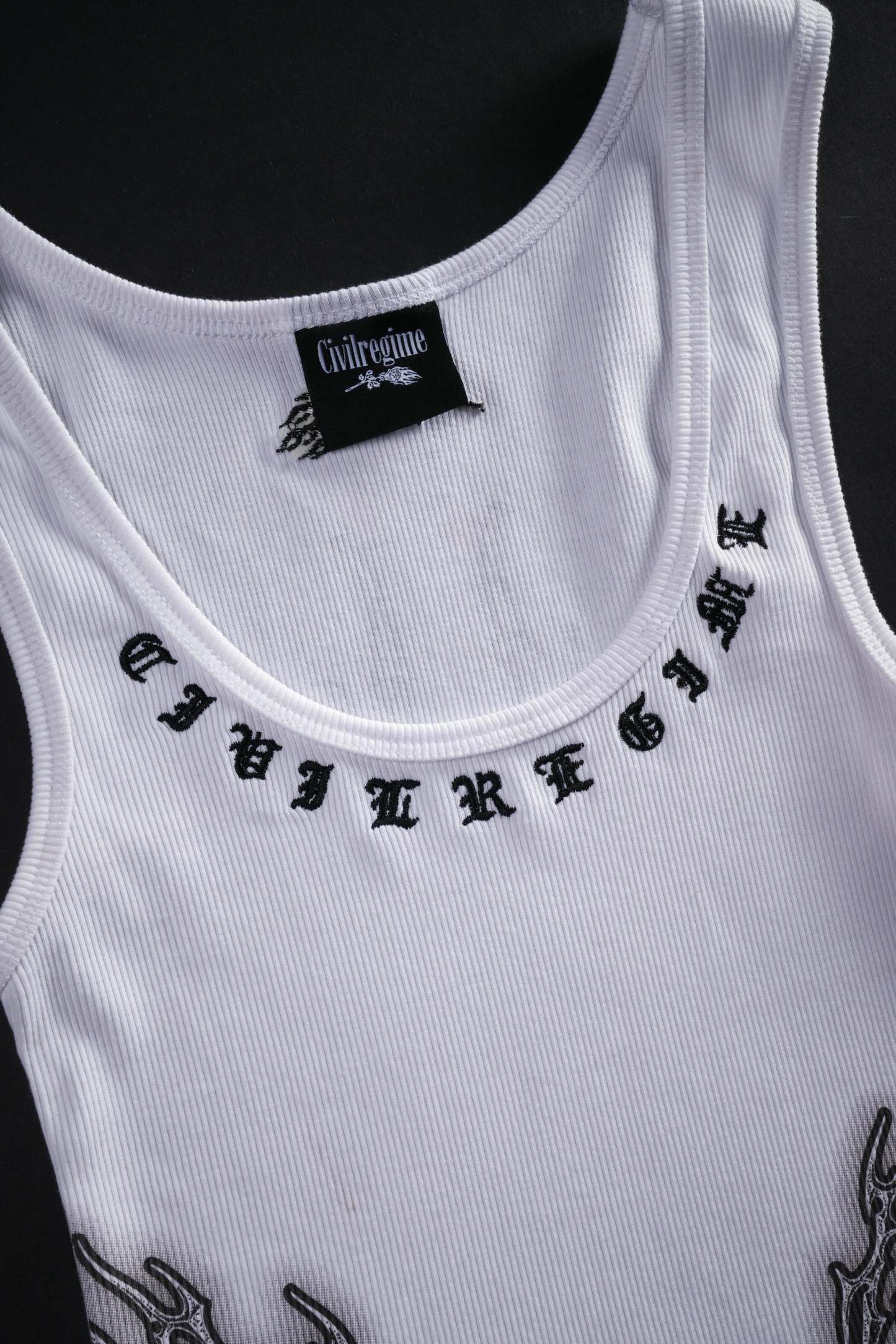 Nightfall Cropped Ribbed Tank in White