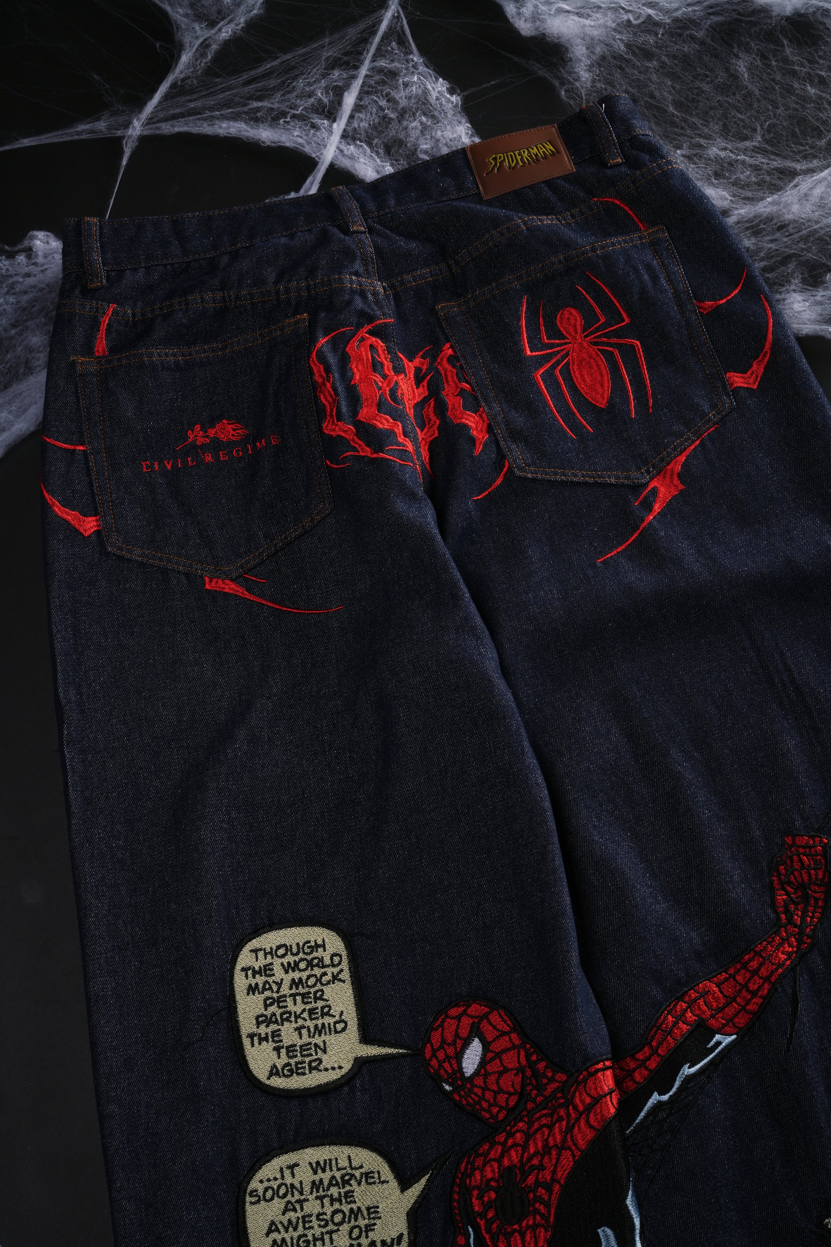 Webs From Concrete Raw Denim Jeans in Denim Blue