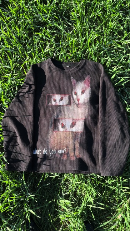 "EVIL CAT" WAFFLE LONG SLEEVE