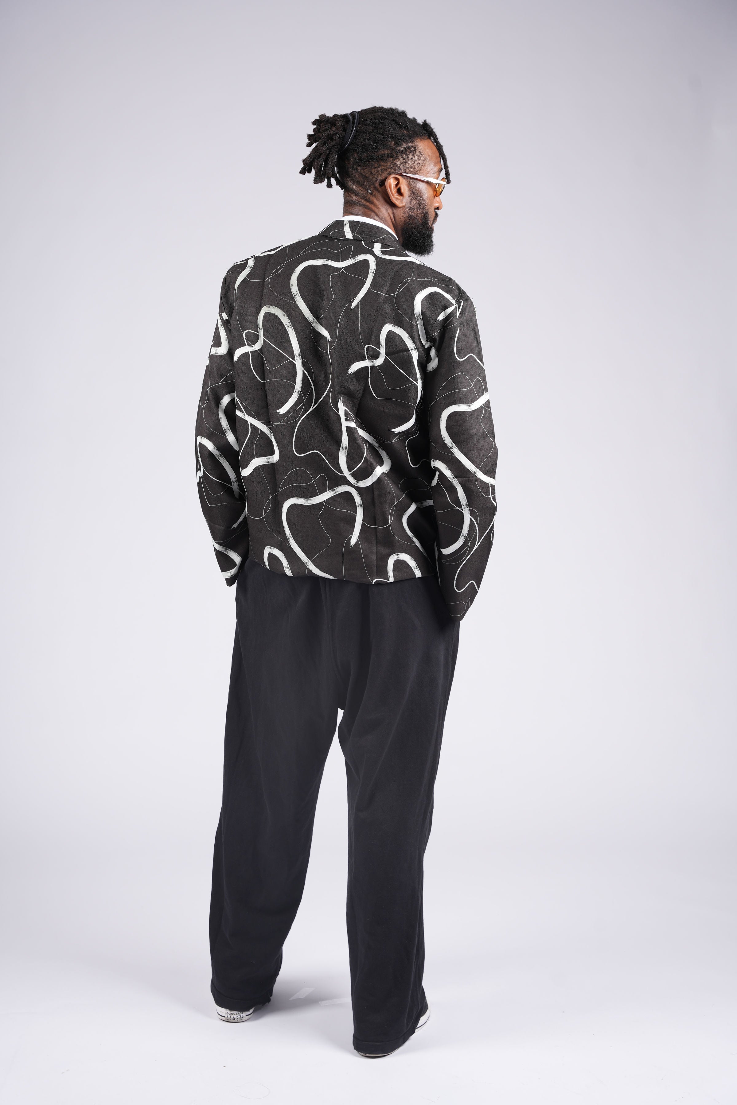 Ankara Monochrome Expression Zip Jacket