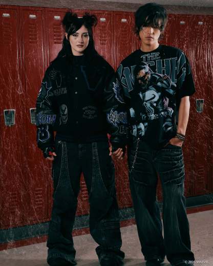 We Are Chaos Letterman Jacket in Black