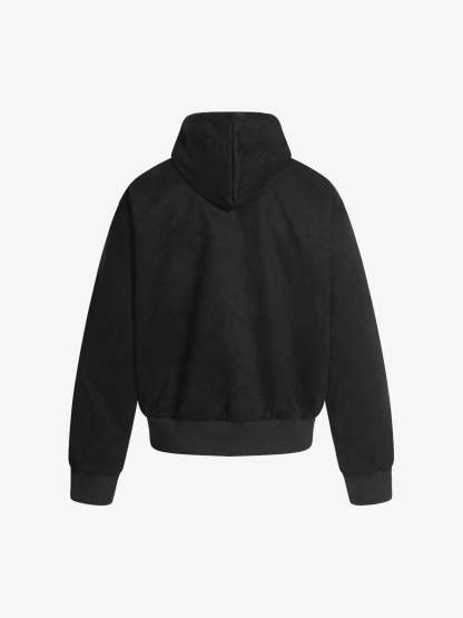Suede Leopard-Trimmed Paneled Bomber Jacket