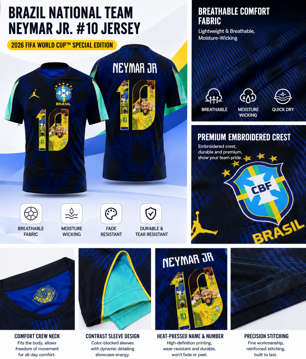 2026 Brazil National Team Neymar Special Edition Jersey