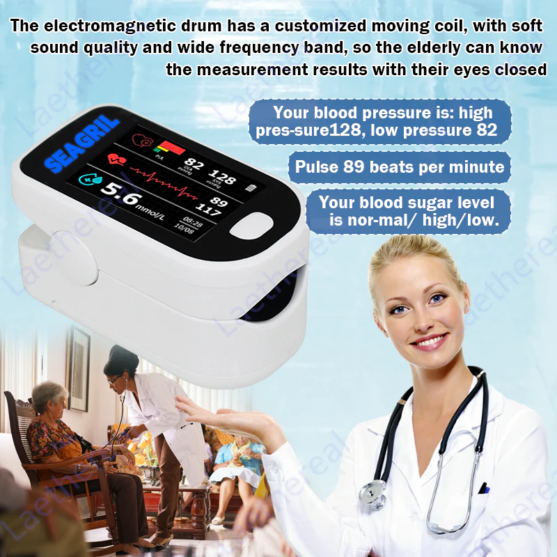 【OFFICIAL STORE】Non-Invasive Health Monitor (Measures Oxygen Saturation, Heart Rate, and Blood Pressure) 99.9% Accurate