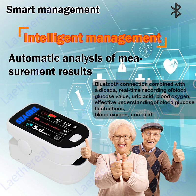 【OFFICIAL STORE】Non-Invasive Health Monitor (Measures Oxygen Saturation, Heart Rate, and Blood Pressure) 99.9% Accurate