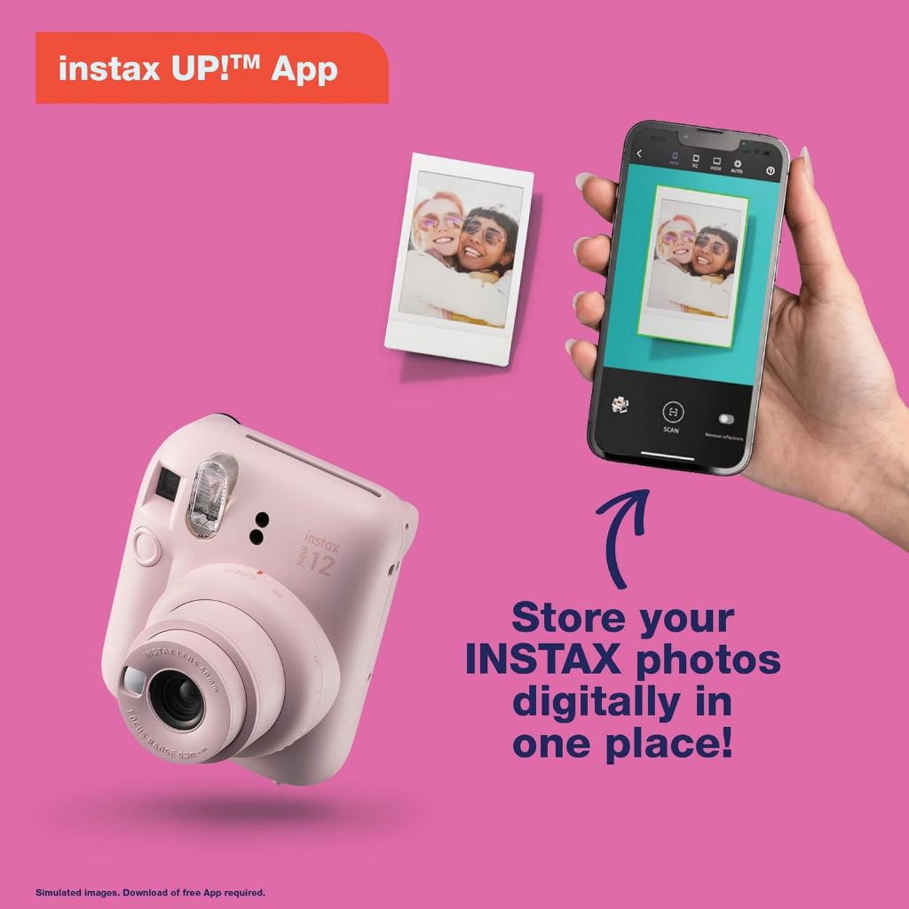 【Shipment Today】Fujifilm Instax Mini 12 Instant Film Camera-Instant Film Camera with 20 Films, 1 YEAR WARRANTY
