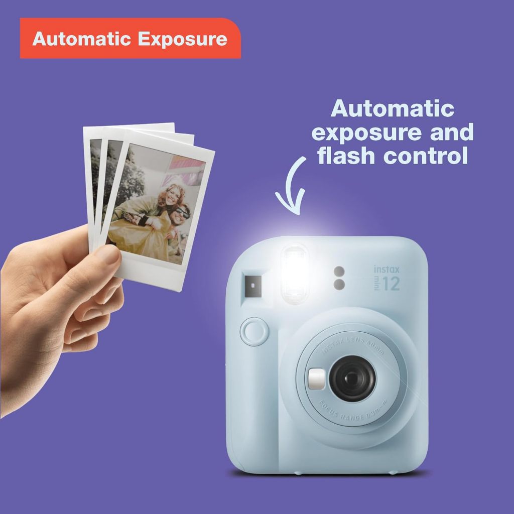 【Shipment Today】Fujifilm Instax Mini 12 Instant Film Camera-Instant Film Camera with 20 Films, 1 YEAR WARRANTY