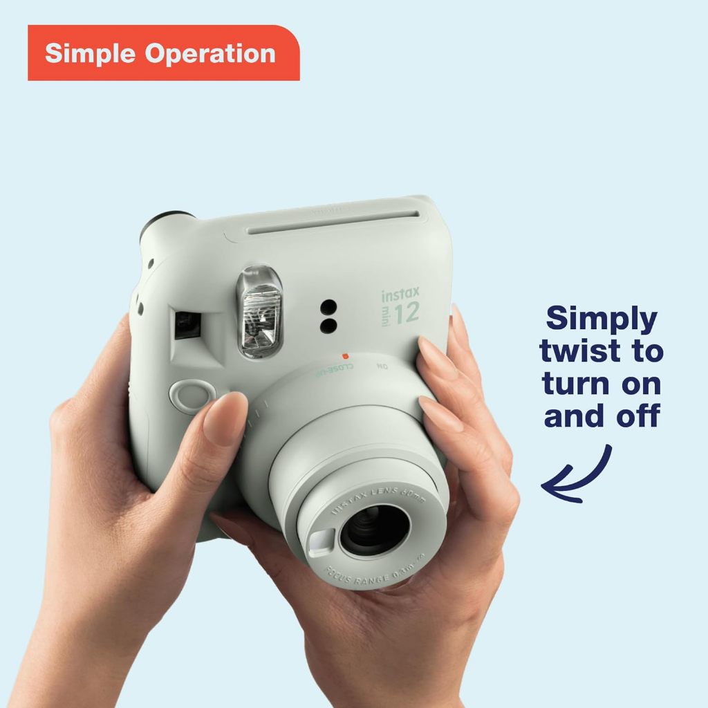 【Shipment Today】Fujifilm Instax Mini 12 Instant Film Camera-Instant Film Camera with 20 Films, 1 YEAR WARRANTY