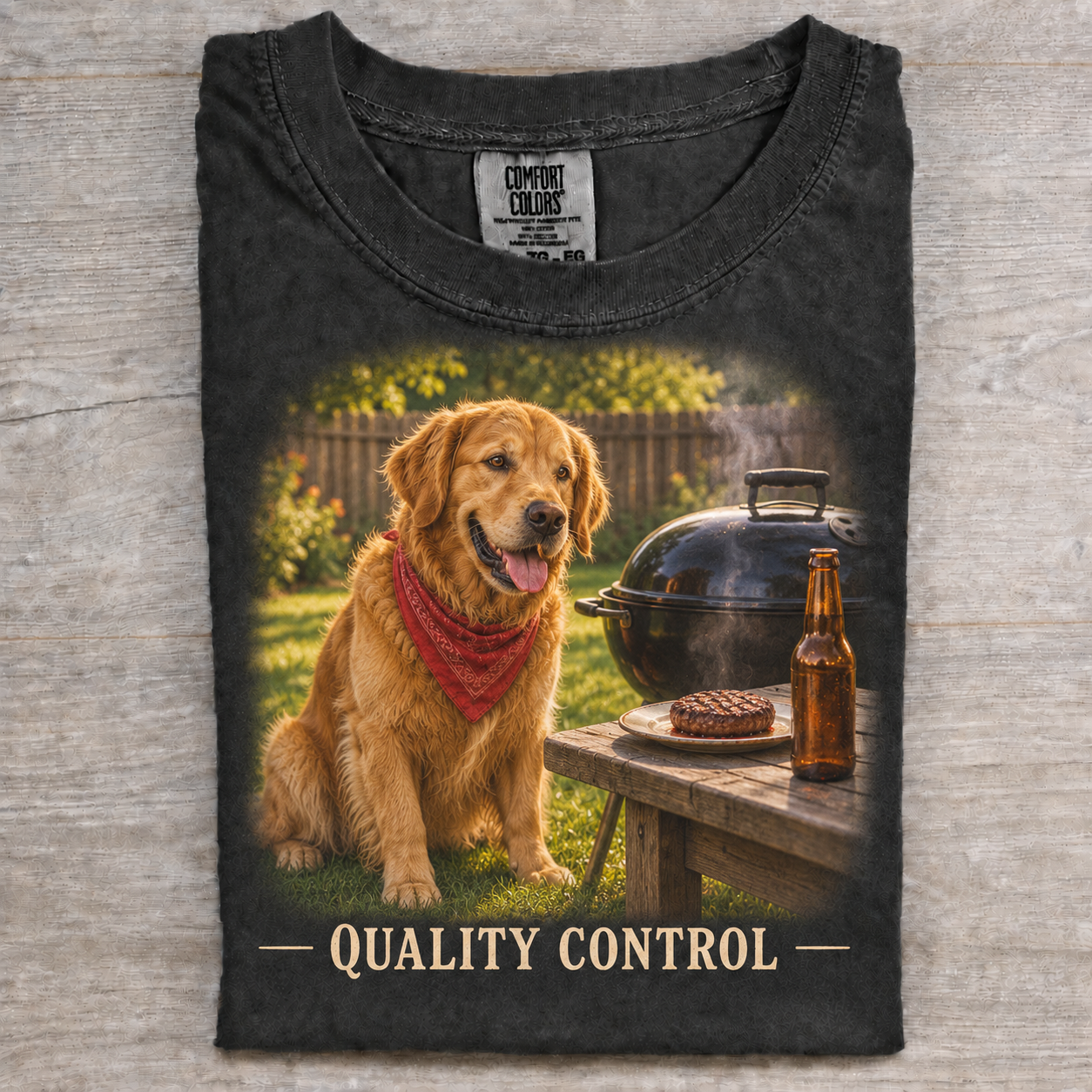 Golden Retriever BBQ Quality Control T-shirt
