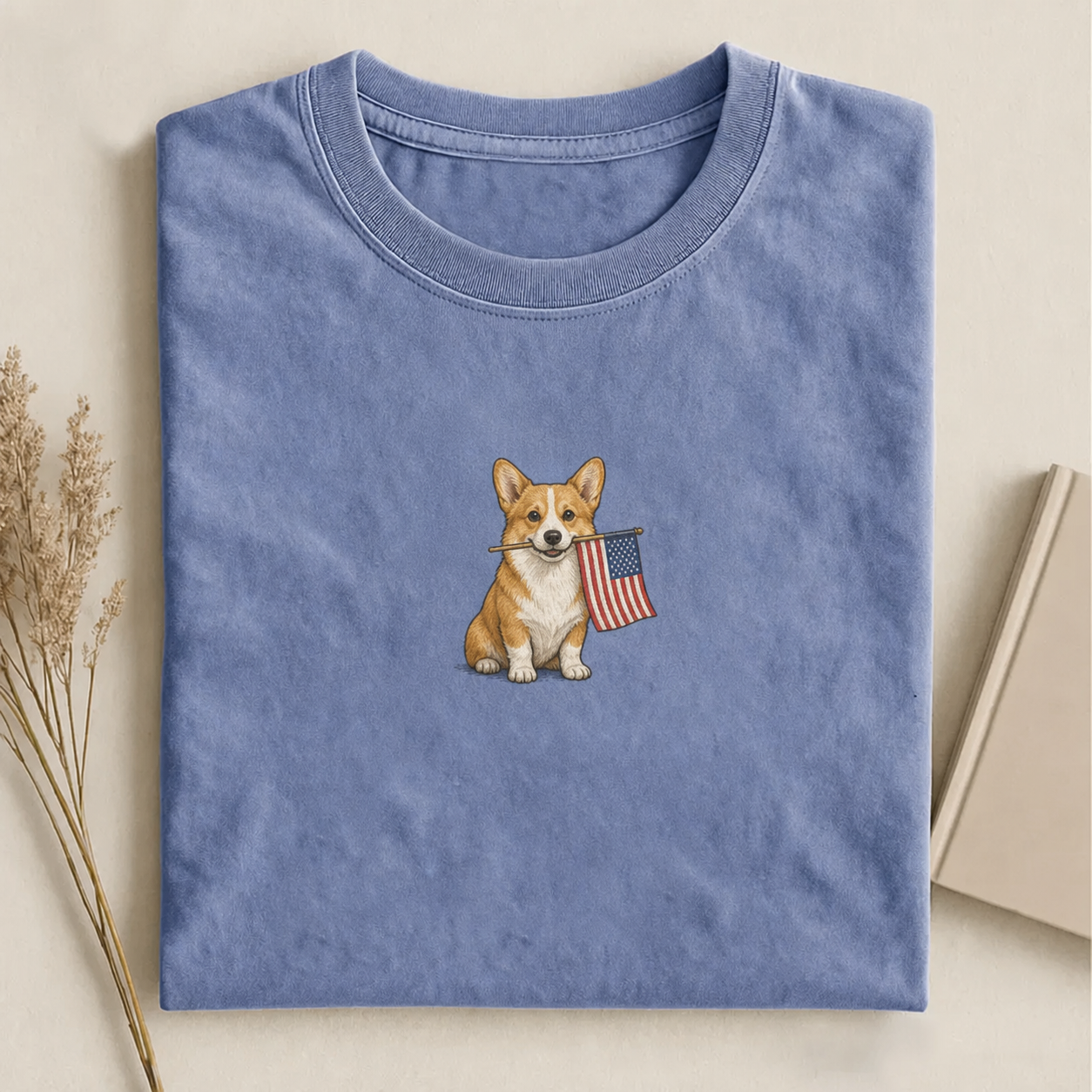 Corgi American Flag T-shirt