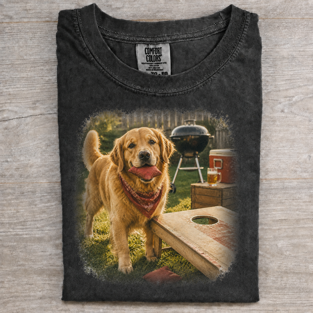 Golden Retriever Cornhole BBQ T-shirt
