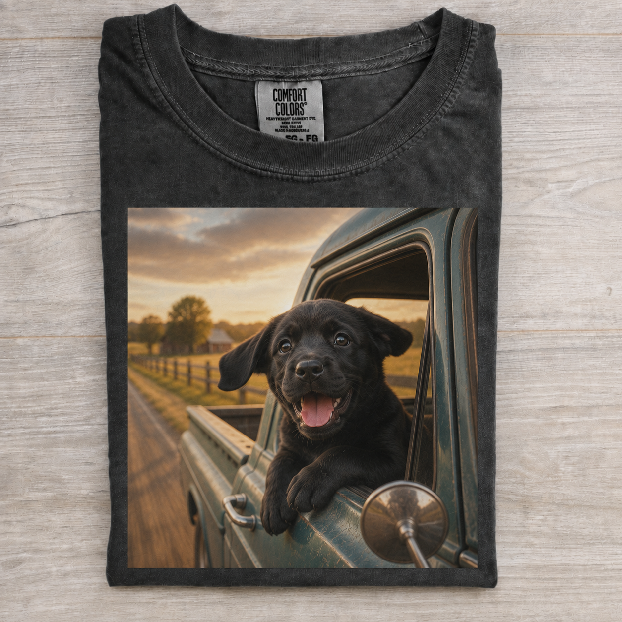Black Lab Farm Truck T-shirt
