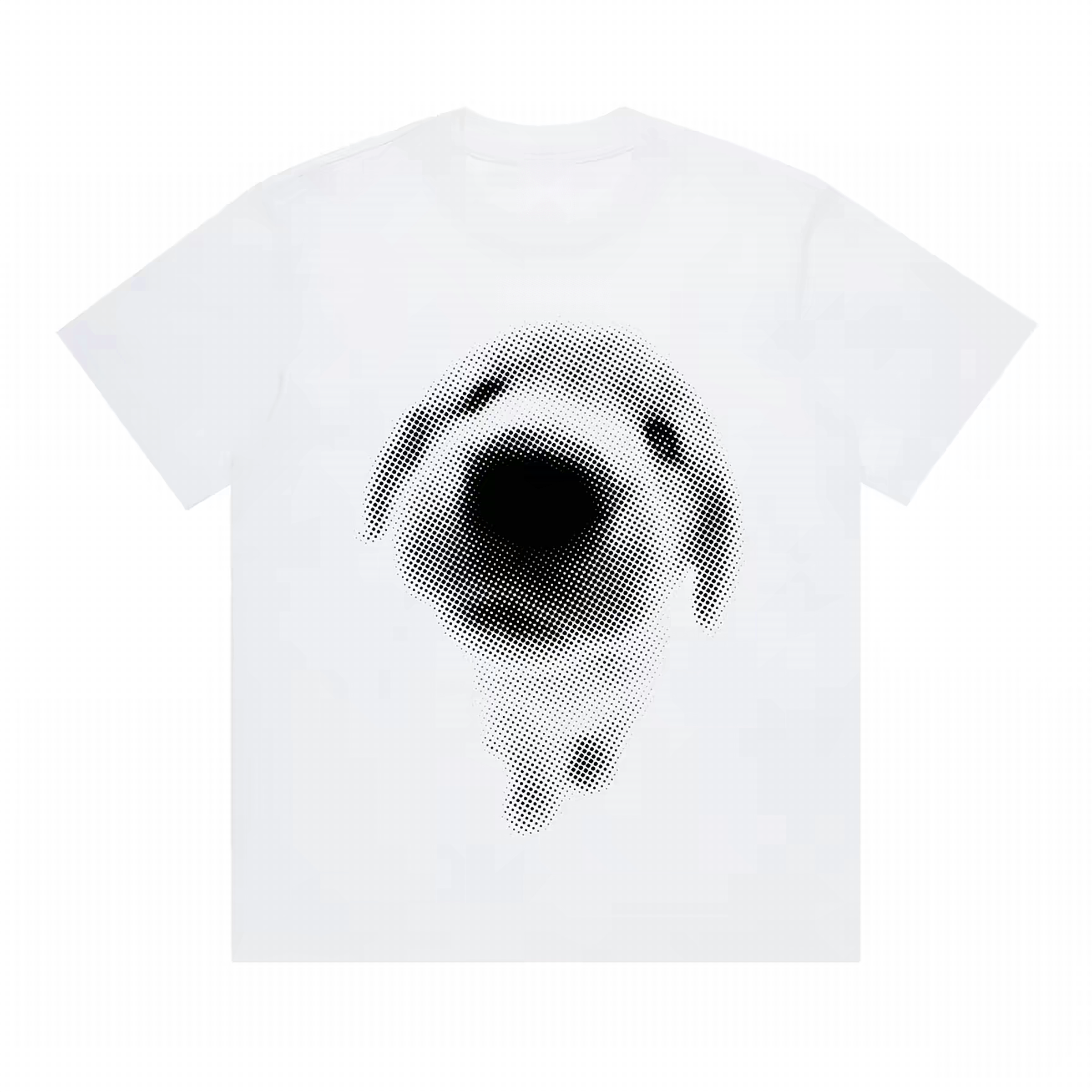 Big Head Dog Halftone Graphic T-shirt - White