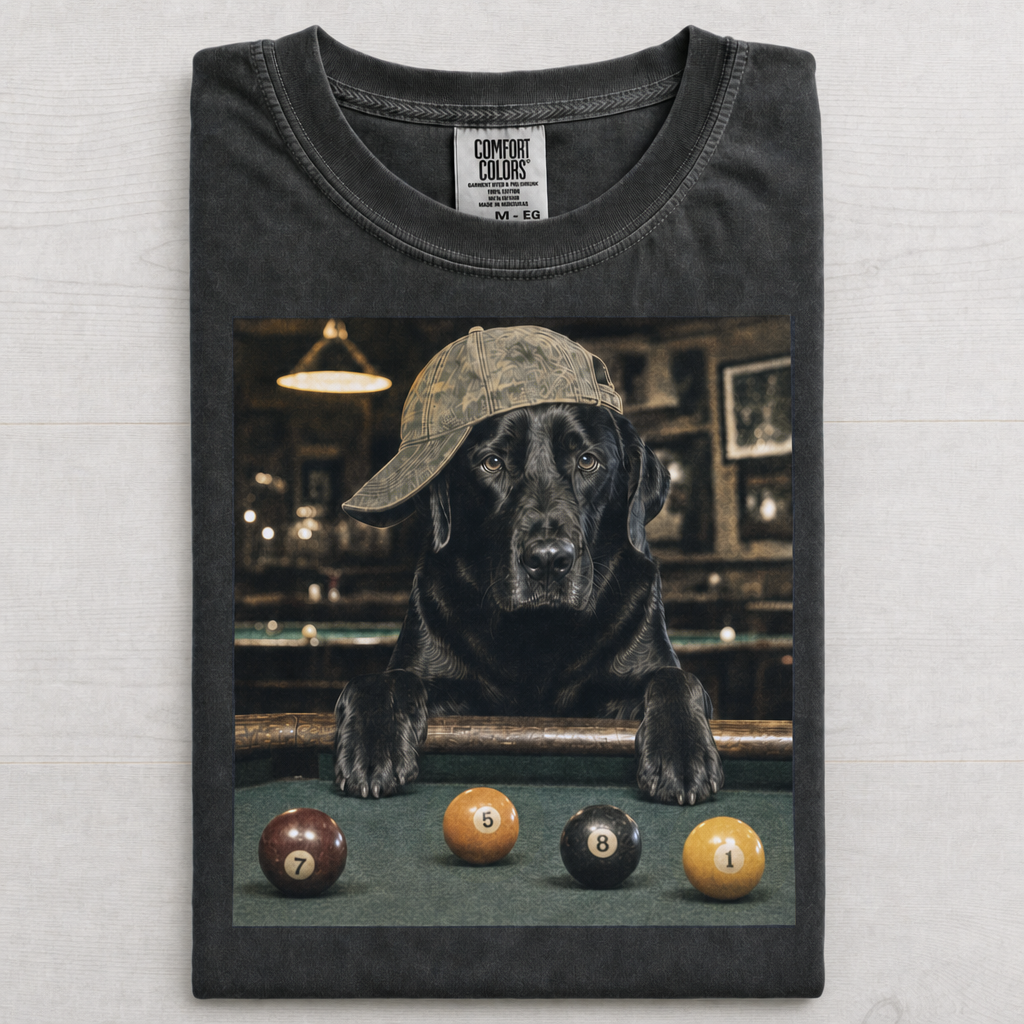Black Lab Pool Hall Baseball Cap T-shirt