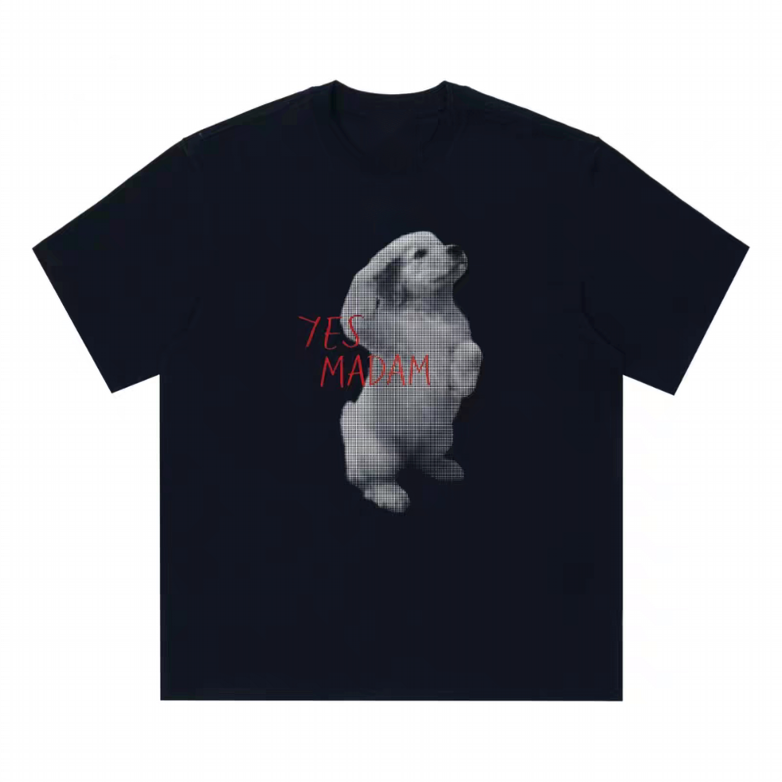 Dog Yes Madam Graphic T-shirt - Black