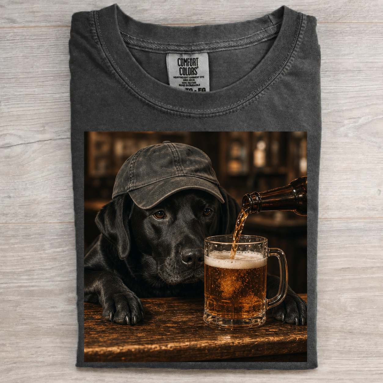 Black Lab Pub Beer Baseball Cap T-shirt