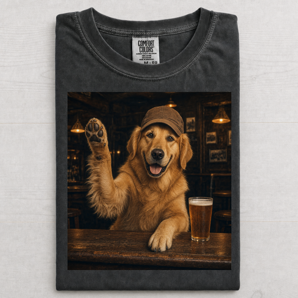 Golden Retriever Cheers Raised Paw T-shirt