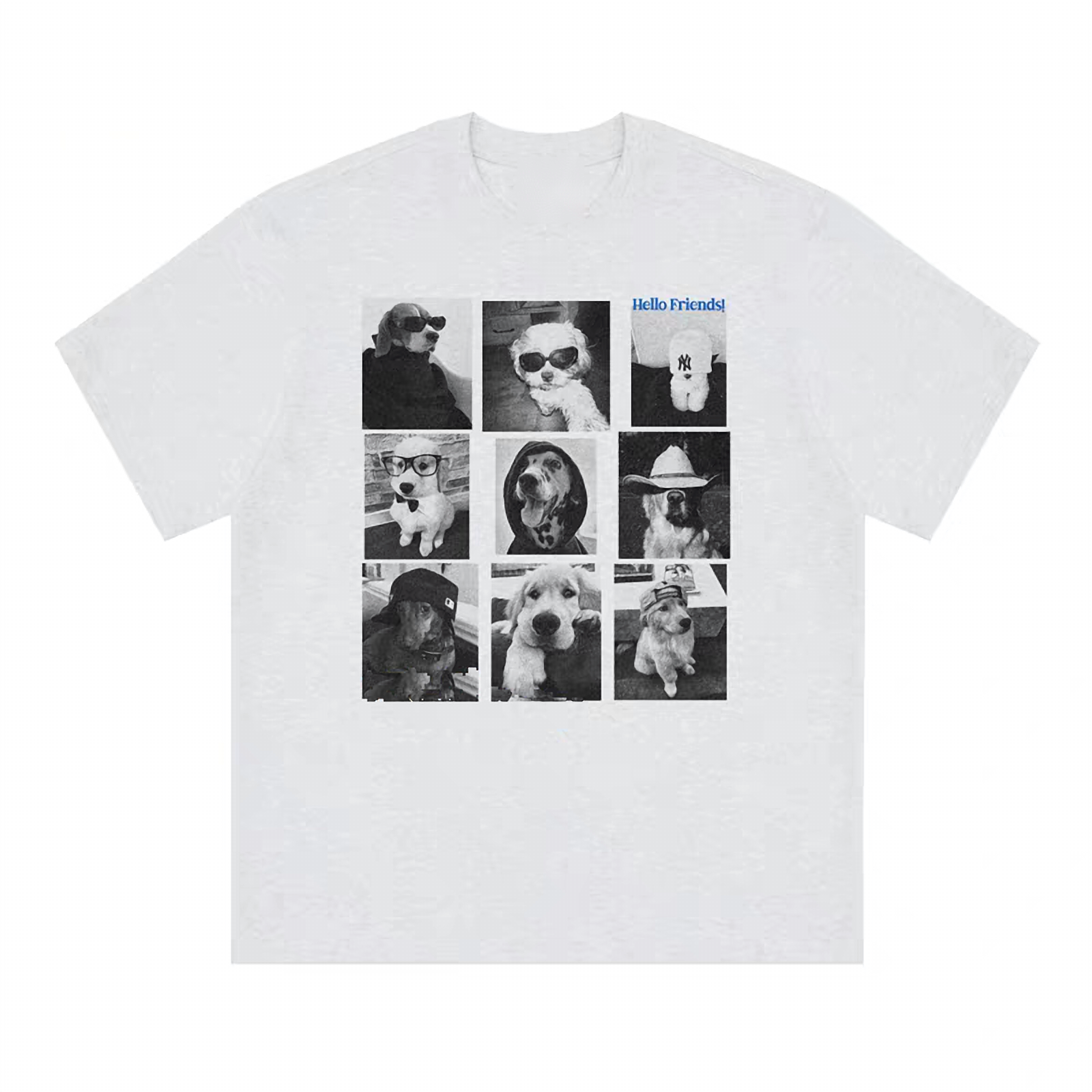 Nine Pets Photo Collage Graphic T-shirt - White