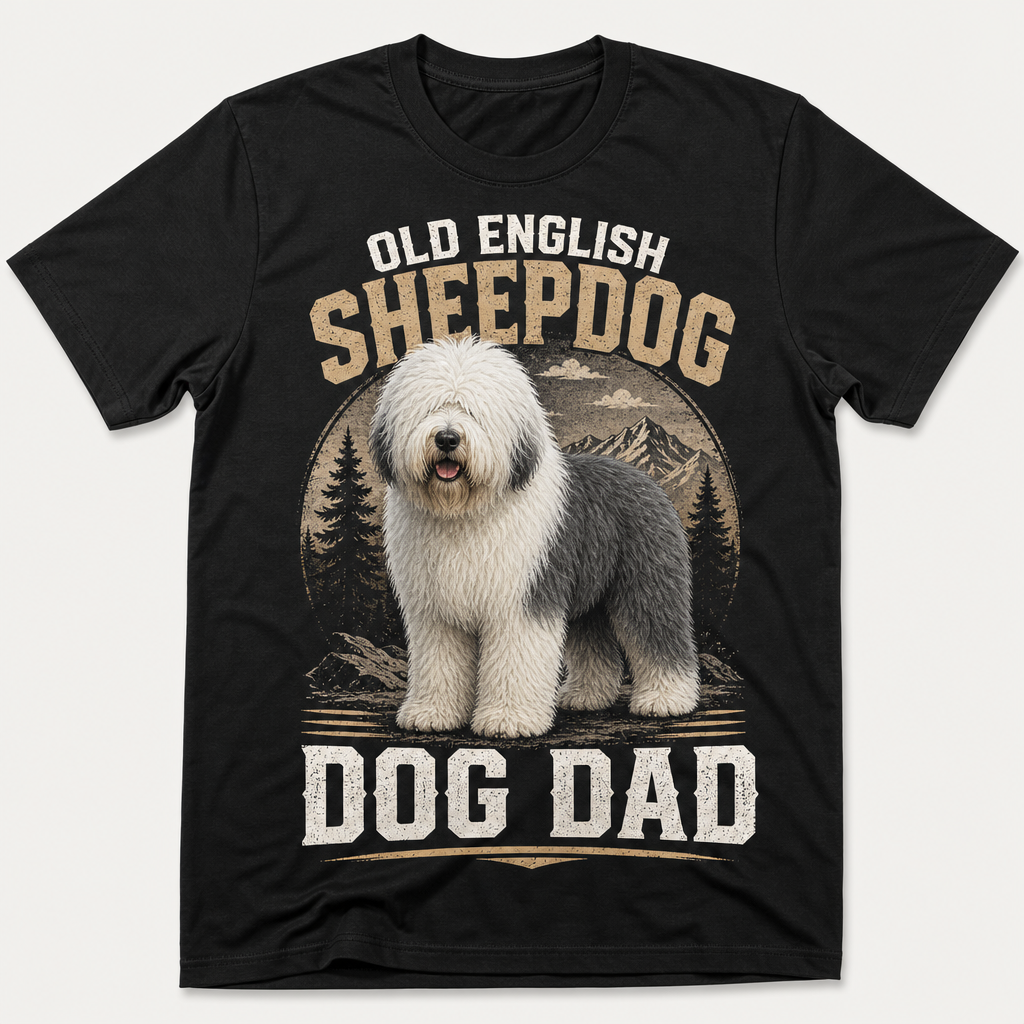 Old English Sheepdog Dog Dad Graphic T-shirt