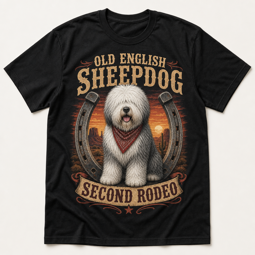 Old English Sheepdog Second Rodeo Graphic T-shirt